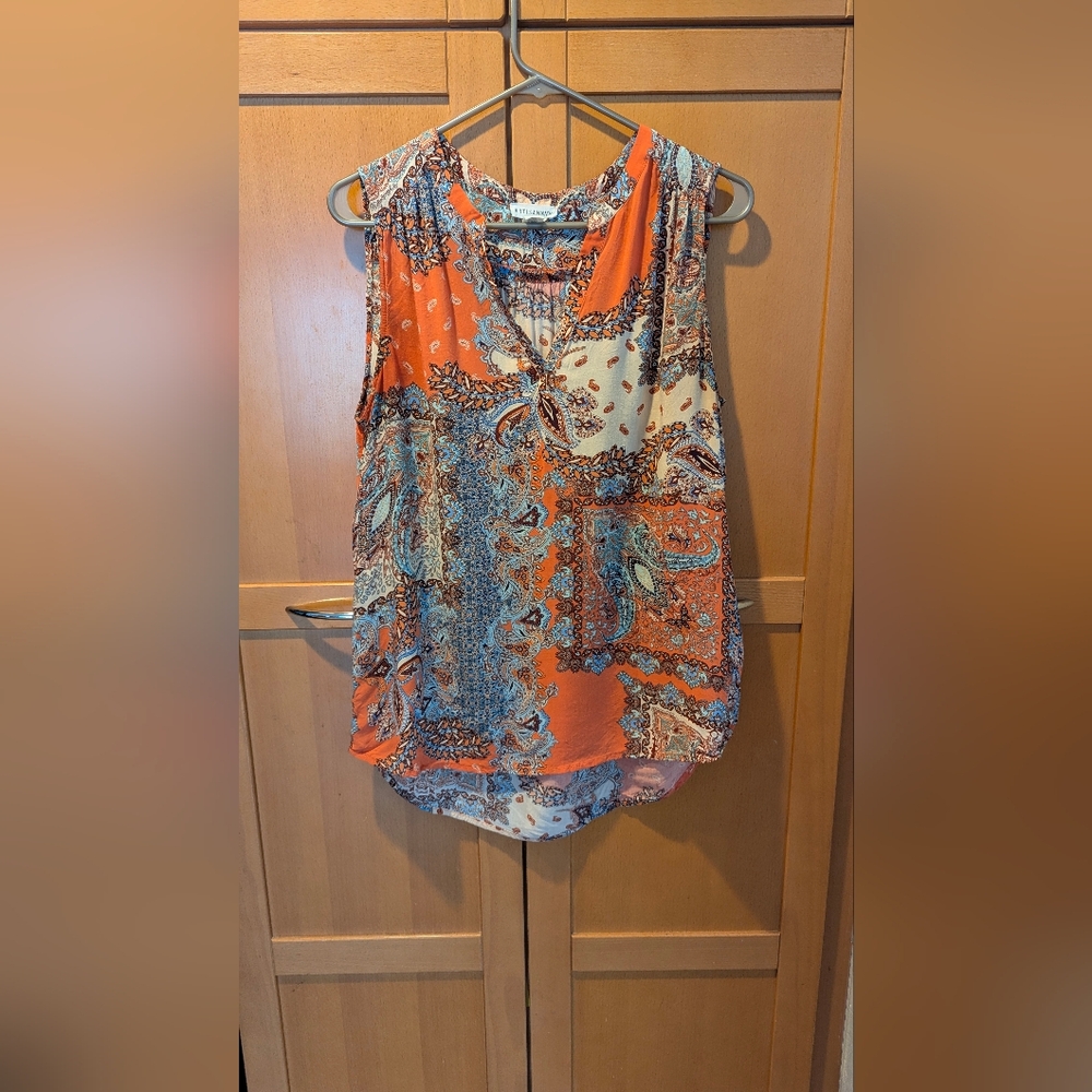 Artisan NY Women's Multicolor Paisley Sleeveless Top, Size L